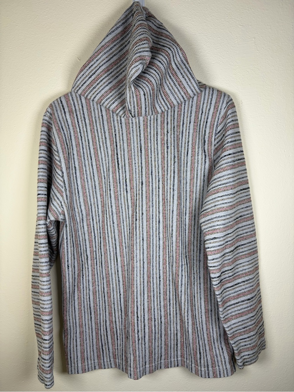 Lucky Brand Baja Striped Pullover Hoodie Men’s Medium Gray Cotton Blend - Picture 6 of 11